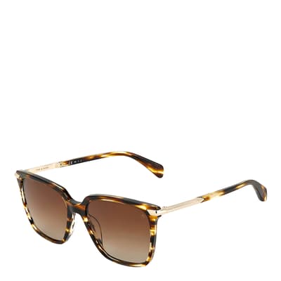 Horn Brown Rectangular Sunglasses 55mm