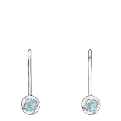 Silver Aquamarine Dewdrop Earrings