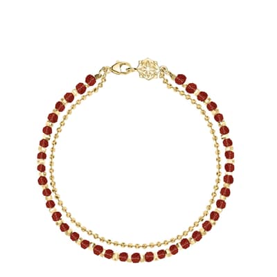 Red Garnet Faceted Bead Orissa Bracelet