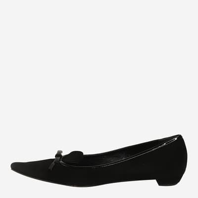 Black Suede Pointed Toe Flats UK 7