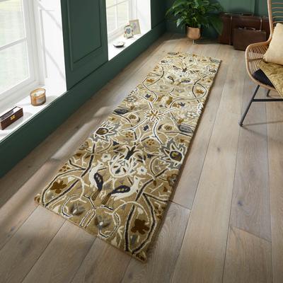 Bullerswood 127301 67x230cm Runner Rug, Stone/Mustard