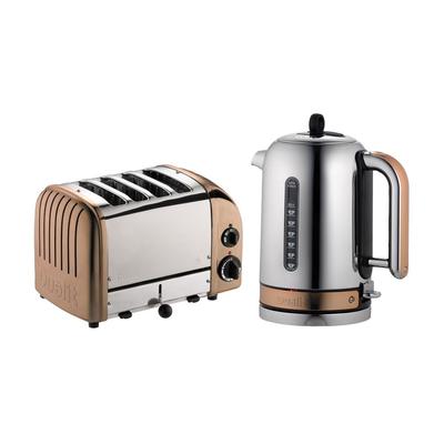 Classic Copper 4 Slot Toaster & Kettle Bundle