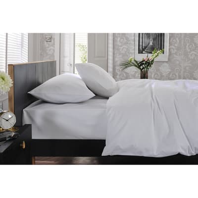 800TC King Fitted Sheet, White
