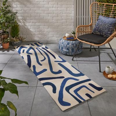 Synchronic 442308 60x200cm Indoor/Outdoor Runner Rug, Ink