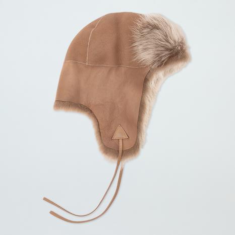 Butter Shearling Trapper Hat