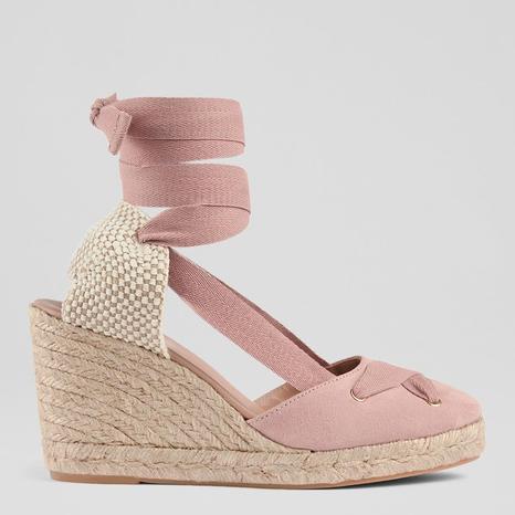 Pink Peach Ophelia Espadrille Wedges
