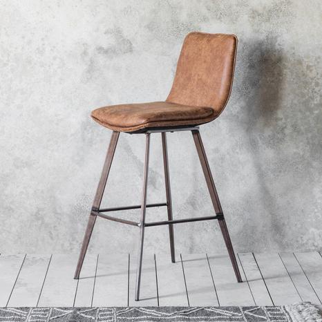 Chelmsford Set of 2 Brown Stools, Brown