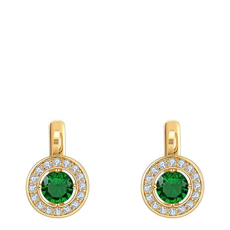 Emerald Clip Earrings with Swarovski Crystals