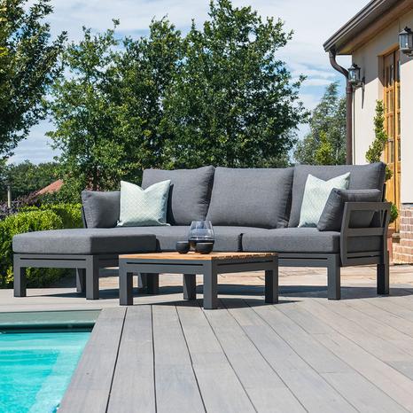 Oslo Chaise Sofa Set / Charcoal