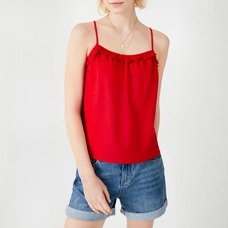 Red Nora Frilled Top