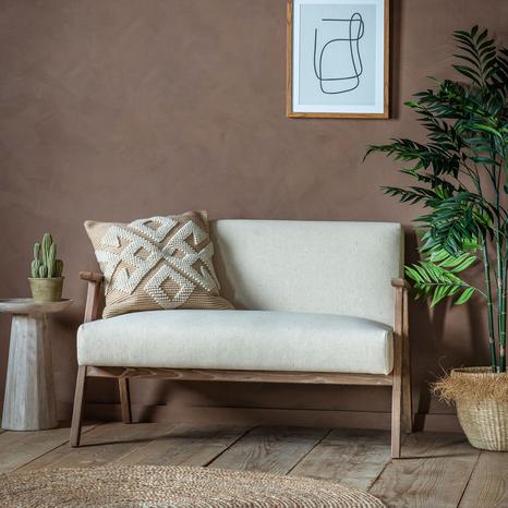 Fowey 2 Seater Linen Sofa, Natural