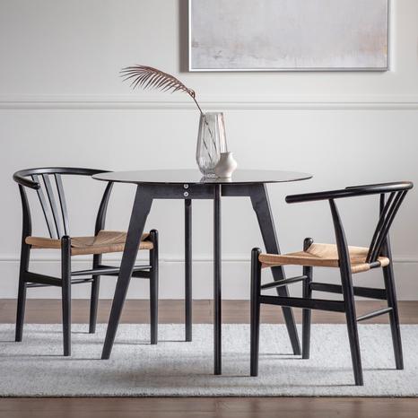 Brooks Round Dining Table, Black