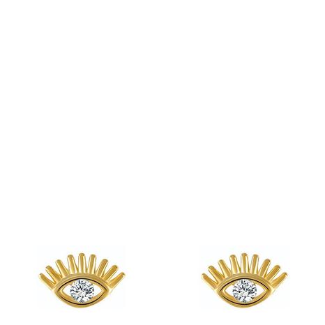 Gold Eyelashes Pendant Earrings