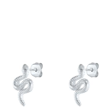 Silver Snake Stud Earrings