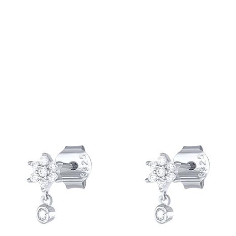White & Silver Daisy Hanging Earrings