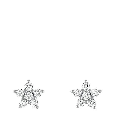 Sterling Silver Plated Flower Earrings with Swarovski Crystals