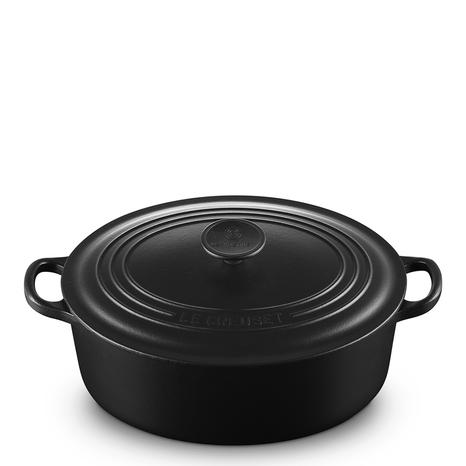 Satin Black Oval Casserole Dish, 27cm