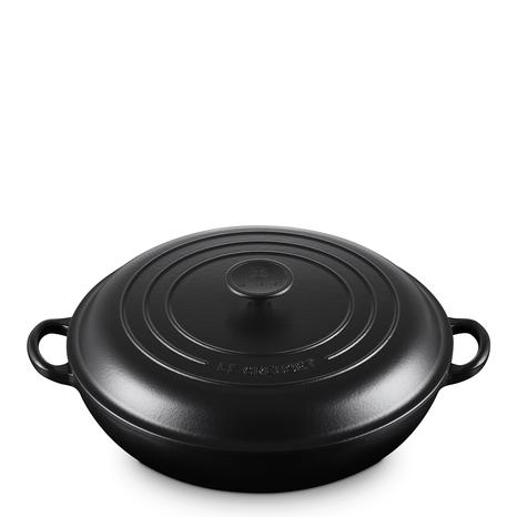 Satin Black Shallow Casserole Dish 30cm