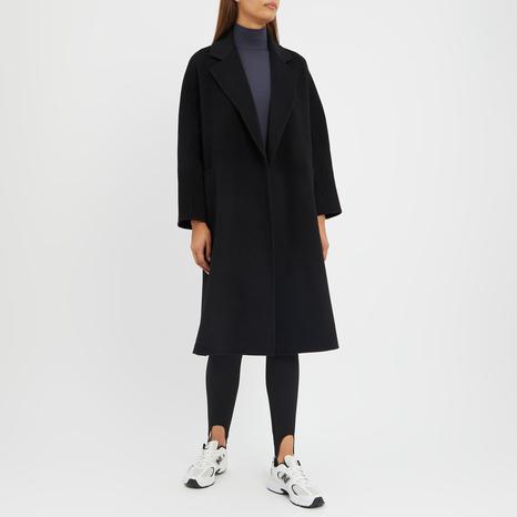 Black Cashmere Blend Wrap Coat