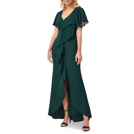 Green Ruffled Gown