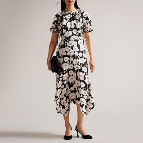Black Abriee Puff Sleeve Midi Dress