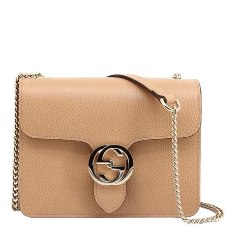 Beige Gucci GG Interlocking Leather Crossbody