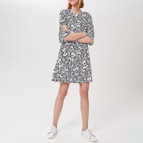 Navy/White Nika Printed Dress