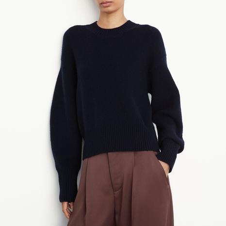Navy Wool Cashmere Blend Jumper