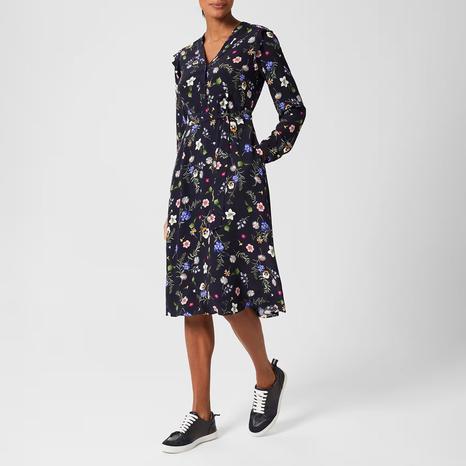 Navy Florentine Midi Dress