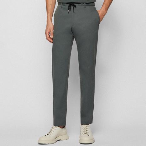 Dark Green Bardon Drawstring Suit Trousers