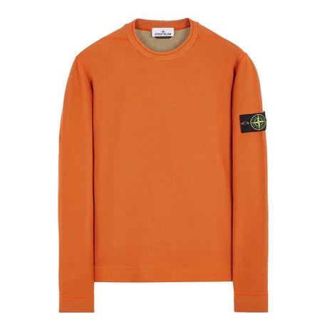 Rust Ribbed Crew Neck Sweatshirt