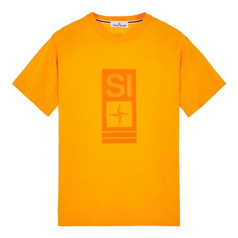 Orange 'Abbreviation One' Cotton T-Shirt