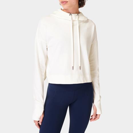 Escape Luxe Fleece Crop Hoody - Lily White