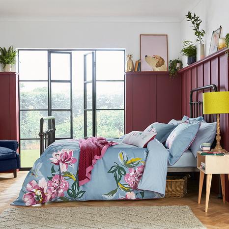 Melrose Floral King Duvet Cover Set, Blue