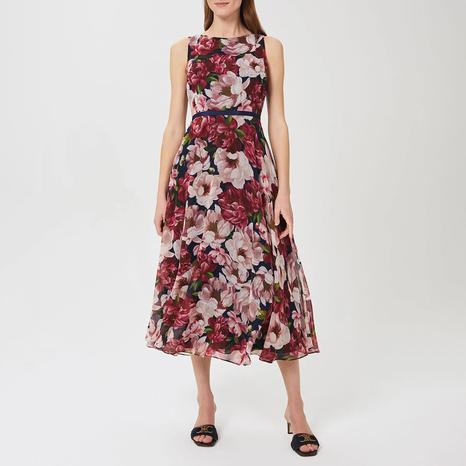 Pink Carly Floral Midi Dress