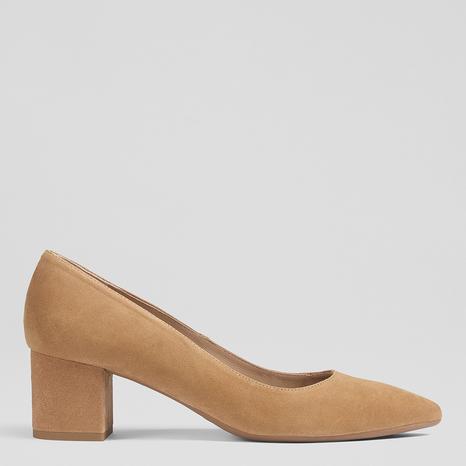Camel Suede Clara Court Heel