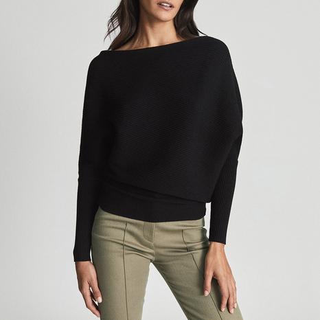 Black Lorna Draped Knitted Top