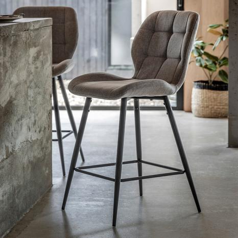 Set of 2 Elmfield Stool Light Grey