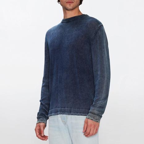 Dark Blue Tie Dye Cotton Sweatshirt