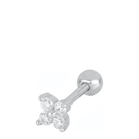 Silver Diamond Stud Earrings