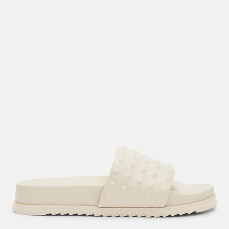 White Shay Leather Sliders