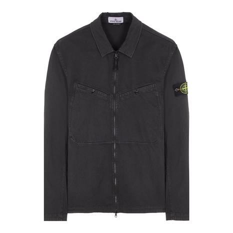 Black Regular Fit Twill Cotton Blend Overshirt