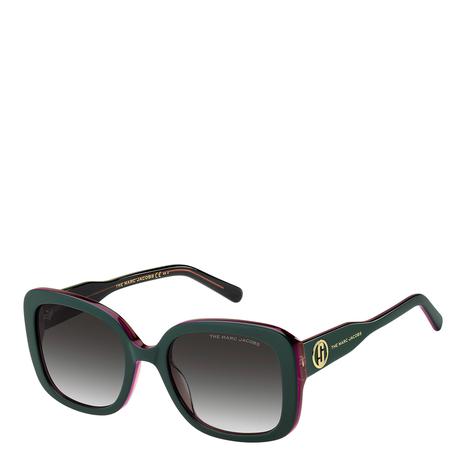 Teal Grey Square Sunglasses 54 mm