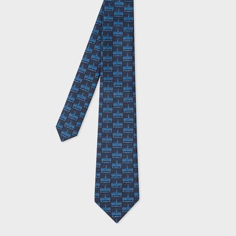Blue Nottm Printed Silk Tie