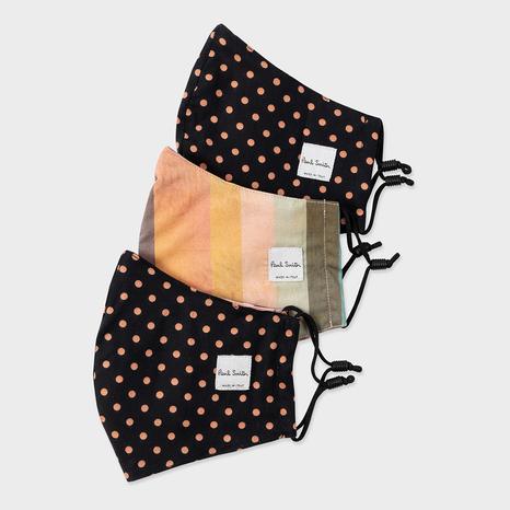 Black/Multi 3-Pack Cotton Face Masks