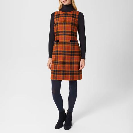 Orange Check Ruthie Wool Dress