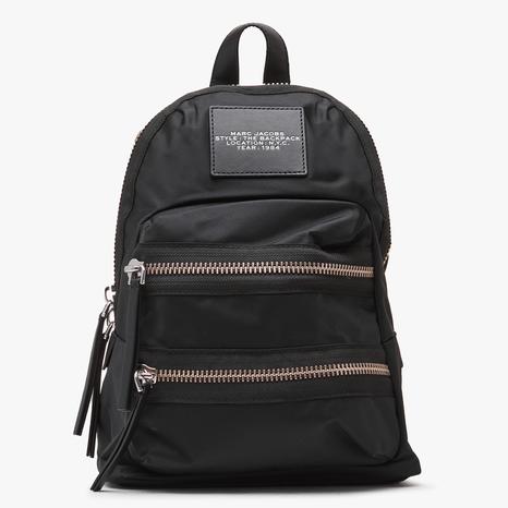 Black The Biker Nylon Large Backpack