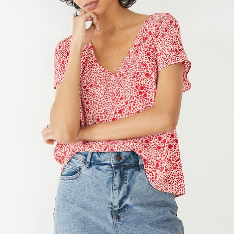 Red Kristina V-Neck Blouse
