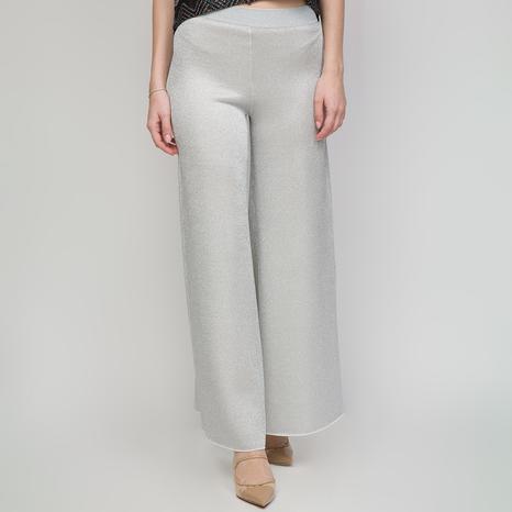 Silver Wide Leg Trousers