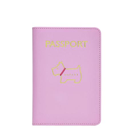 Sugar Pink Heritage Dog Outline Passport Cover
